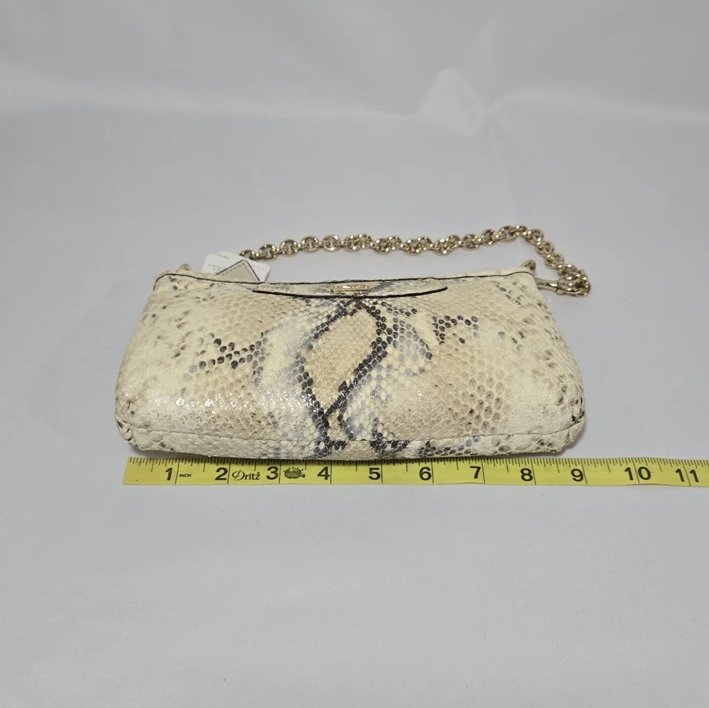 Coach GD/Natural Snake Pattern Leather Small Clutch Purse